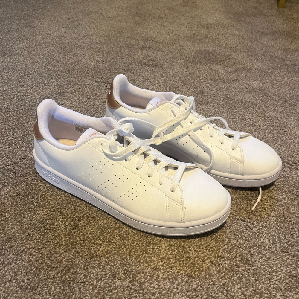 Adidas White and Tan Sneakers